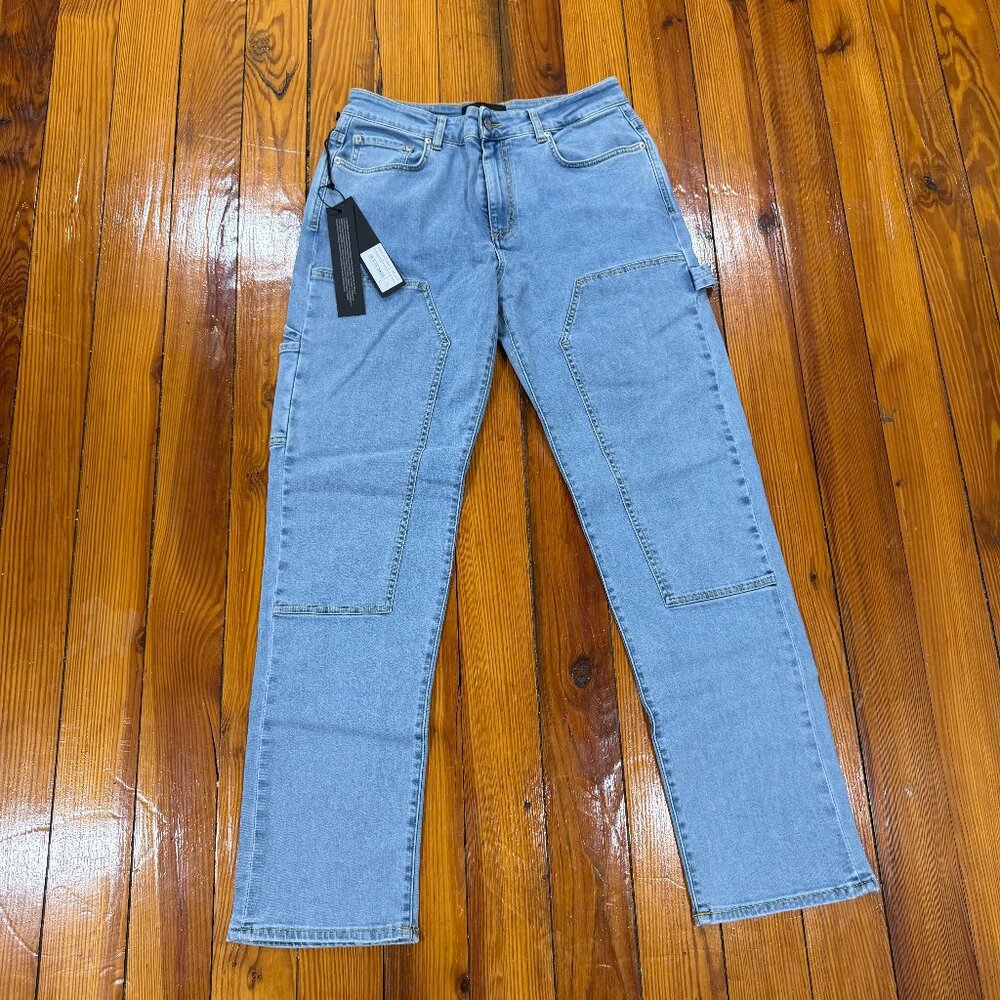 Represent Clo Double Knee Carpenter Painter Blue Denim Jean Pant Men's 30 (NWT)